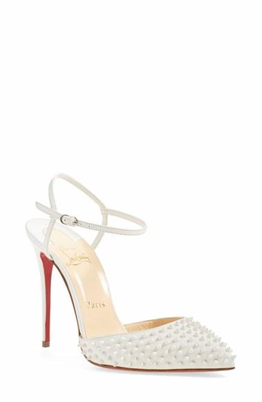 Women's Christian Louboutin 'baila Spike' Ankle Strap Pump