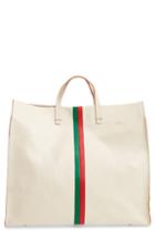 Clare V. Simple Stripe Leather Tote -