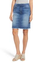 Women's Jen7 Raw Hem Denim Pencil Skirt - Blue