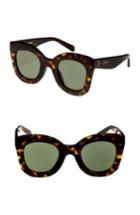 Women's Celine Special Fit 49mm Cat Eye Sunglasses - Dark Havana/ Green