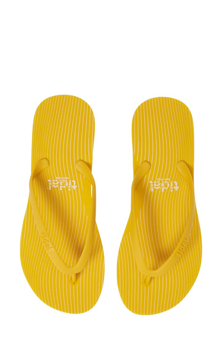 Women's Tidal New York Stripes Flip Flop M - Yellow