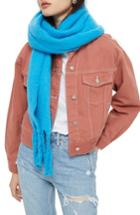 Women's Topshop Heavy Brushed Scarf, Size - Blue