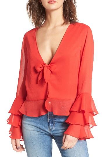 Women's Tularosa Winnie Ruffle Blouse - Red