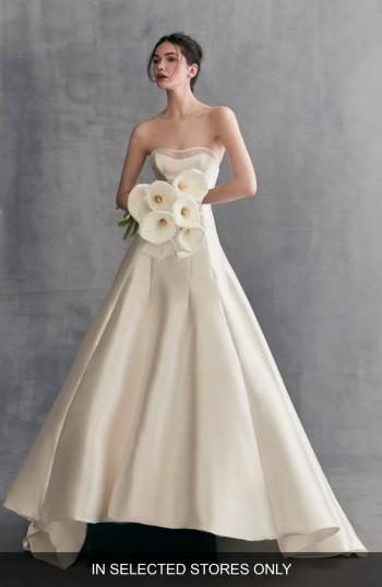 Women's Ines By Ines Di Santo Lavender Strapless Mikado A-line Gown, Size In Store Only - Ivory