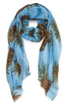 Women's Sole Society Tropical Print Scarf, Size - Blue
