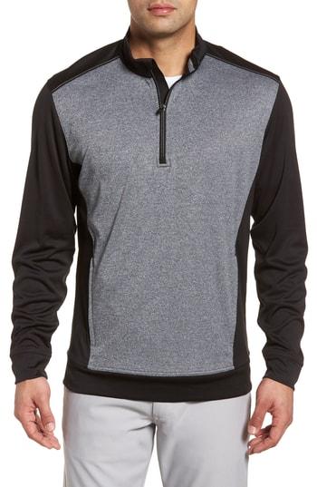 Men's Cutter & Buck Replay Classic Fit Half Zip Pullover - Black