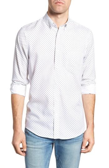 Men's Nordstrom Men's Shop Regular Fit Dobby Print Sport Shirt - White