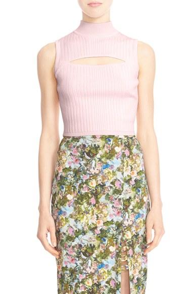 Women's Cushnie Et Ochs Cutout Rib Knit Crop Top