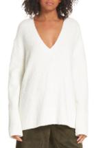 Women's Vince Seam Detail Cashmere Sweater, Size - White
