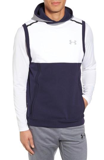 Men's Under Armour Threadborne Hooded Vest - White