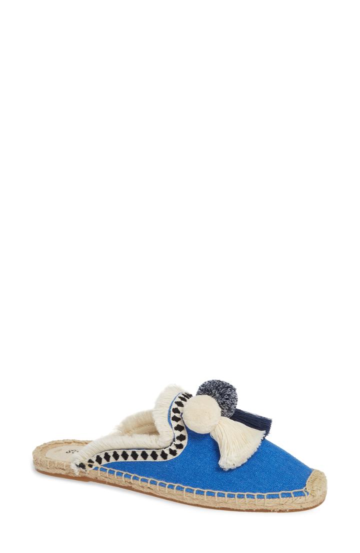 Women's Soludos Pompom Espadrille Mule .5 M - Blue