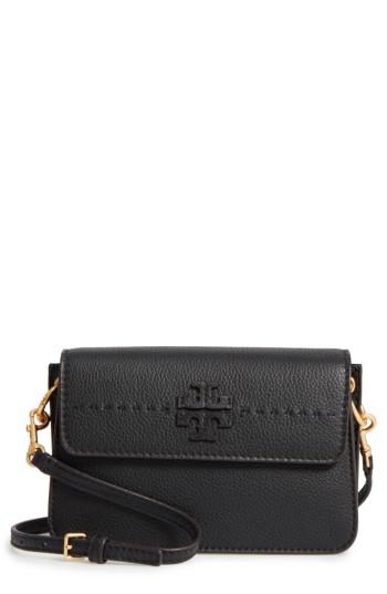Tory Burch Mcgraw Leather Shoulder Bag - Black