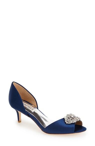 Women's Badgley Mischka 'petrina' Peep Toe D'orsay Pump .5 M - Blue