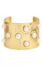 Women's Karine Sultan Hammered Imitation Pearl Cuff
