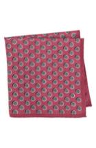 Men's Ted Baker London Dot Silk Pocket Square, Size - Red