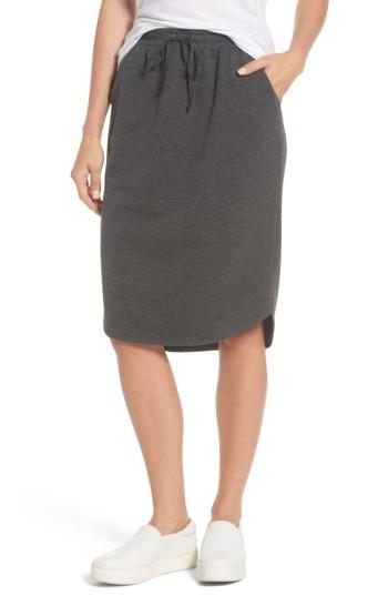 Women's Bobeau Jogger Stretch Midi Skirt - Grey