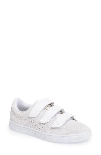 Women's Puma Basket Strap Exoticskin Sneaker .5 M - White