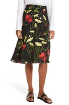 Women's Grey Jason Wu Floral Print Silk Skirt
