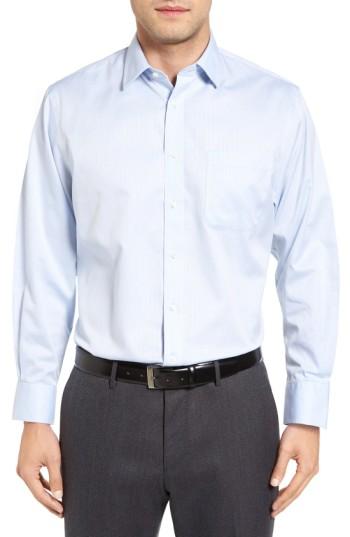 Men's Nordstrom Men's Shop Smartcare(tm) Traditional Fit Stripe Dress Shirt 35 - Blue