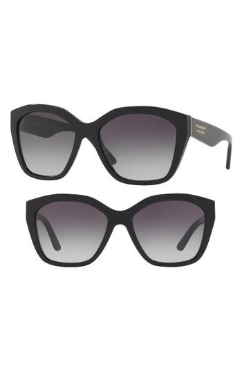 Women's Burberry 57mm Gradient Sunglasses - Black