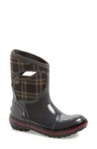 Women's Bogs 'pimsoll Plaid' Mid High Waterproof Snow Boot With Cutout Handles M - Grey