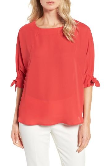 Women's Pleione Tie Sleeve Top - Red