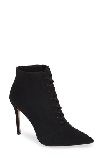 Women's Something Navy Orchid Leather Bootie M - Black