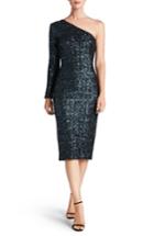 Women's Dress The Population Chrissie Sequin One-shoulder Dress - Blue