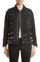 Women's Tu Es Mon Tresor Snow Imitation Pearl Embellished Field Jacket