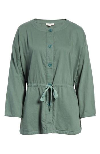 Women's Eileen Fisher Shirttail Hem Organic Cotton Jacket - Green