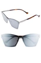 Women's Balenciaga 55mm Frameless Sunglasses - Shiny Ruthenium/ Smke Silv Mir