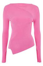 Women's Topshop Boutique Slash Neck Asymmetrical Top Us (fits Like 0) - Pink