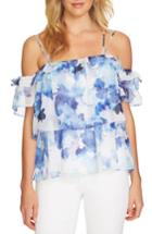 Women's Cece Dreamy Floral Cold Shoulder Top - White