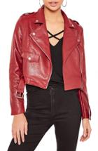 Women's Missguided Faux Leather Moto Jacket