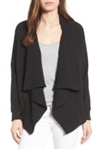 Women's Bobeau Drape Front Jacket - Black