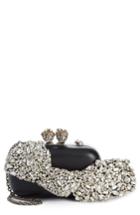 Alexander Mcqueen Queen & King Crystal Bow Clutch - Black