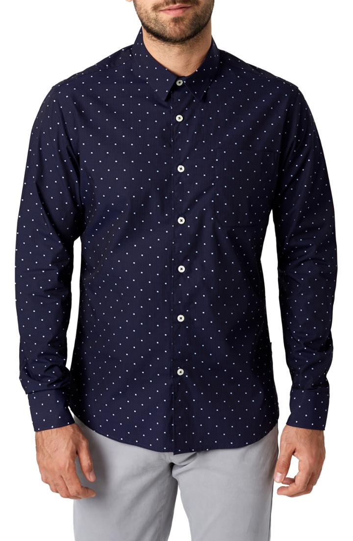 Men's 7 Diamonds Lovers Rock Trim Fit Sport Shirt - Blue