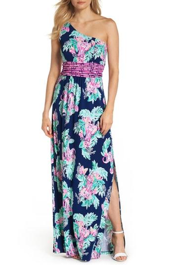 Women's Lilly Pulitzer Malia One-shoulder Maxi Dress - Blue