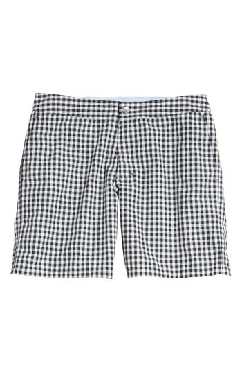 Men's Bonobos Gingham 7-inch Swim Trunks - Black