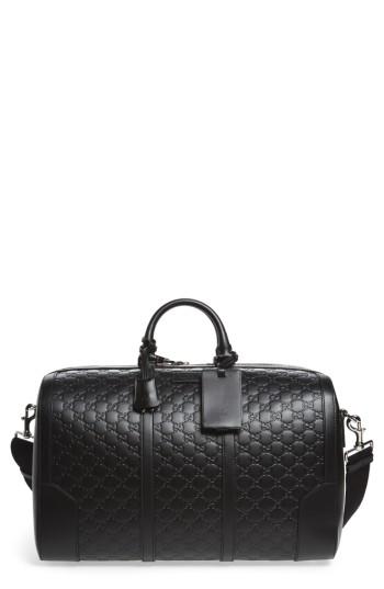 Men's Gucci Gg Leather Travel Duffel -