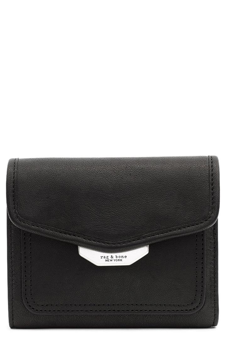 Women's Rag & Bone Field Leather French Wallet - Black