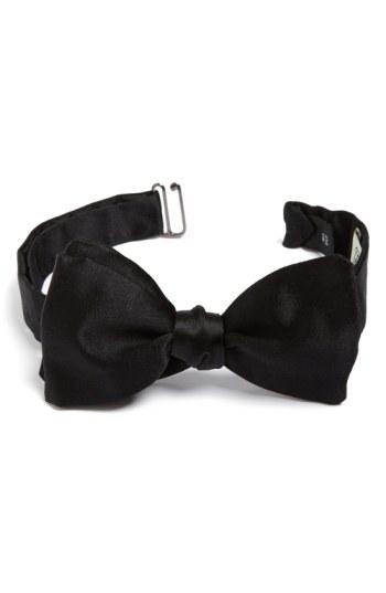 Men's Gitman Solid Silk Bow Tie, Size - Black