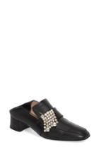 Women's Stuart Weitzman Irises Embellished Loafer Pump .5 M - Black