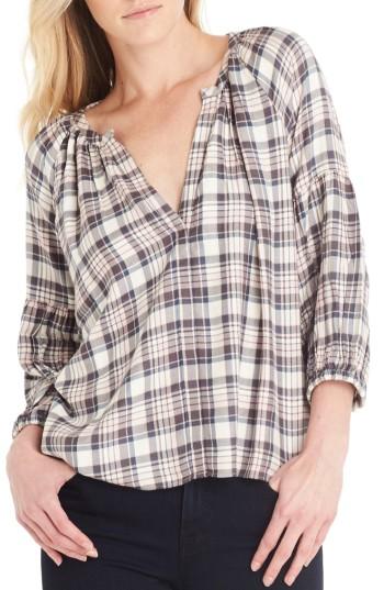 Women's Michael Stars Split Neckline Top - Ivory