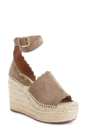 Women's Chloe Lauren Espadrille Wedge Sandal Us / 37eu - Brown