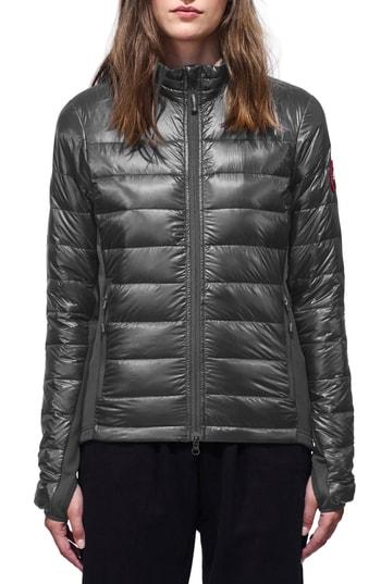 Women's Canada Goose 'hybridge Lite' Slim Fit Mixed Media Down Jacket (0) - Black