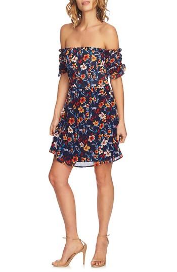 Women's Cece Faye Floral Off The Shoulder Dress - White