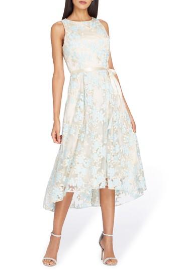 Women's Tahari Floral Embroidered Dress - Metallic