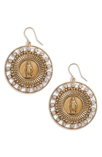 Women's Virgins Saints & Angels Round Virgin Drop Earrings