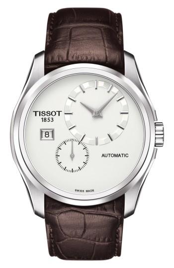 Men's Tissot Couturier Automatic Leather Strap Watch, 39mm